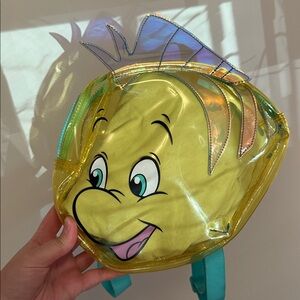 FLAW* MISSING 2 FINS Flounder Little Mermaid Translucent Backpack - Disney Store